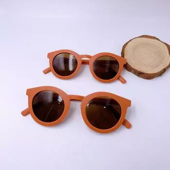 Parent-Child Fashion Matte Frame Versatile Retro Street Shot Glasses Children S Big Face Round Adult Sunglasses Sunglasses adult