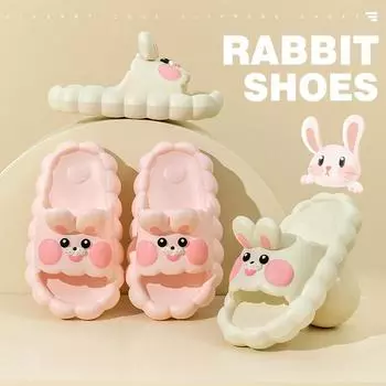 Parent-child slippers summer ladies cartoon home sandals bathroom non-slip outer wear stepping on shit feeling thick-soled EVA cool slippers 35-36