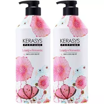 Парфюмированный шампунь Kerasys Lovely & Romantic с цветочным ароматом, 2 шт., 980 мл