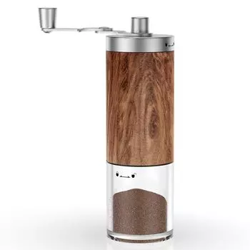 Parhatstor Coffee Hand Stainless Steel Easy to Gift Grinder, Grinding, Fine/Coarse Adjustable, Mill, Clean, Outdoor, Camping, Versatile, Brown,
