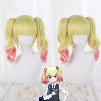 Парик 38 см Mieruko-chan Niguredou Yurya, парик для косплея, длинный желтый, розовый, разноцветный парик, женские парики, синтетические волосы, термостойкие 38cm хаки
