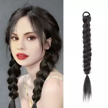 Парик Bybrana Sweet Boxer Braid Twist, черный, коричневый, из синтетического волокна