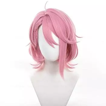 Парик для косплея Aira Shiratori Anime Dandadan Pink Short Momo Ayase из термостойкого волокна + шапочка для парика One Size
