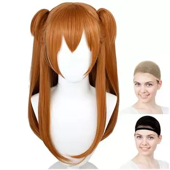 Парик для косплея CaseEden EVA Soryu Asuka Langley Asuka Long Vance Type Brown 6033 коричневый