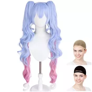 Парик для косплея CaseEden Hatsune Miku Sailor Suit in Love Twin Tail Vance Type Blue Pink 6106