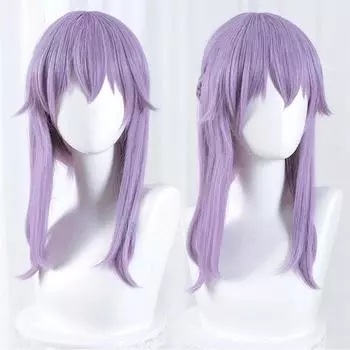 Парик для косплея Hiiragi Shinoa, короткий, светло-фиолетовый, с косичками, термостойкие синтетические волосы, парики для вечеринок в стиле аниме + шапочка для парика One Size