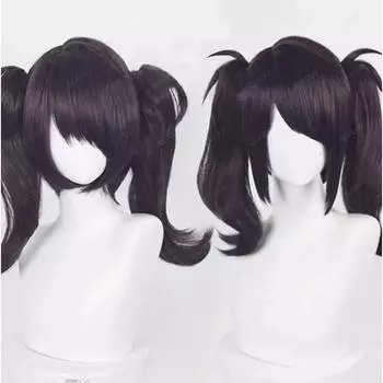 Парик для косплея игры Ame-chan, черный с хвостиками, термостойкие синтетические парики для Хэллоуина