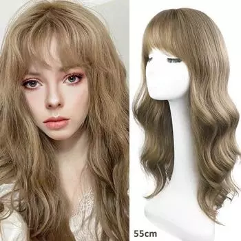 Парик для косплея Лолиты с челкой, черный, золотой, розовый, разные цвета, длинные женские парики из синтетических волос в стиле аниме для косплея Natural black