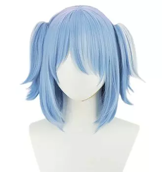 Парик для косплея Pekora Usada Blue White Gradient Heat Resistant Wig (Боб (нет ушей))