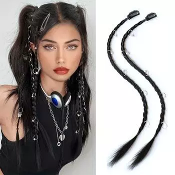 Парик, коса, Spice Girl, боксерская коса, хвостик, парик, женская коса, маленькая заколка, грязная коса
