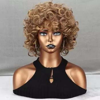 Парики Afro Kinkys Wigs Синтетический вьющийся полный парик для чернокожих женщин P4/27