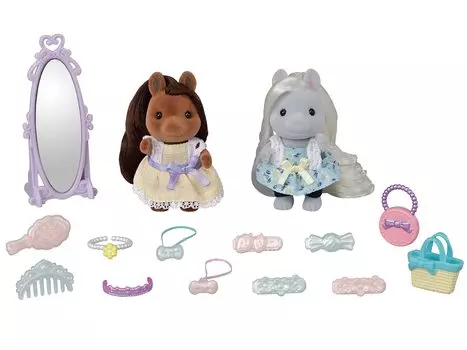 Парикмахерская Sylvanian Families Pony Friends ST Mark Сертификация для детей от 3 лет и старше Игрушечный кукольный домик Sylvanian Families EPOCH [Стильный набор] Fu-17