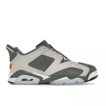 Paris Saint-Germain x Air Jordan 6 Retro Low Iron Grey Мужские кроссовки Light-Bone Magma-Orange White DZ4133-008 48.5