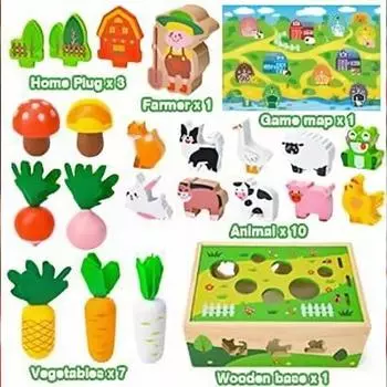 Park Animal Childrens Multi Functional Intelligence Box Pulling Carrots Toy Game