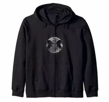 Парка на молнии Mjolnir Hugin & Munin Odin Ravens Moon Viking Mythology
