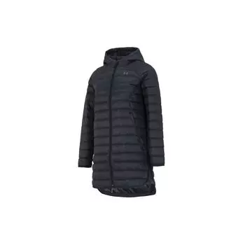 Парка Under Armour Down 2.0 с однотонным принтом логотипа, повседневная теплая куртка-пуховик с капюшоном, женская верхняя одежда, черный цвет 1372649-001 XS