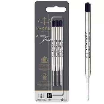 PARKER parker quinkflow шариковая ручка чернила сменный шрифт средний черный 3 шт.