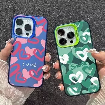 Парный чехол в форме сердца для iPhone 16 Samsung A55 A35 M35 S24 Xiaomi Redmi Note 13 Pro 14C A3 Huawei Honor 200 противоударный чехол-бампер с защитой от царапин Samsung A54 5G