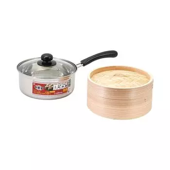 Пароварка Pearl Metal с кастрюлей One Hand Pot 18 см, набор IH, совместимая со стеклянной крышкой, посуда из нержавеющей стали для приготовления на пару, булочка с мясом Shumai, китайский ресторан HC-281