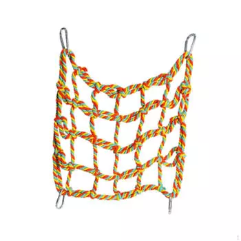 Parrot Climbing Net Cage Accessory Compact Netting Toy Small Bird Hammock for Pet Parakeets жёлтый