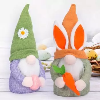 Пасхальный кролик Уши Гном Кукла Детская игрушка Кролик Безликий Гном Кукла Украшение для дома Пасхальные подарки Детские подарки