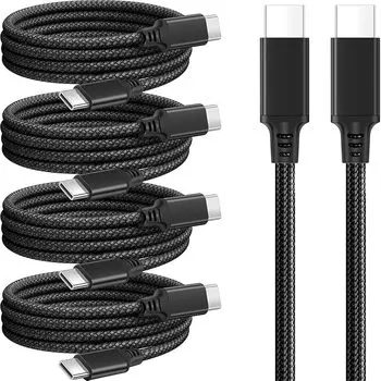 PASOW USB-C-USB-C cable Type C cable 60W USB PD compatible iPhone 15 /15 Pro MacBook iPad Air 5 Galaxy S24 Pixel LG Other compatible (black, 2m)