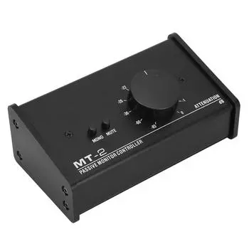 Пассивный контроллер монитора XLR и 3,5 мм интерфейс Большая ручка регулировки громкости Управление отключением звука Пассивное стерео