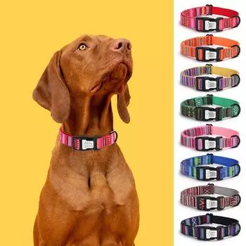 Пассивный ошейник для собак Pet Ethnic Style Anti Lost из нейлона XS code 1.5 * 30CM розовый