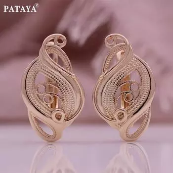 PATAYA классические полые серьги цвета розового золота в геометрическом стиле