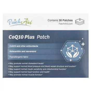 PatchAid, пластырь CoQ10 Plus, 30 листов