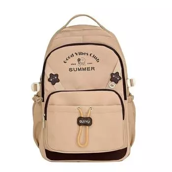Pattern College Letter Fashion Backpack With Padded Straps For School And Travel