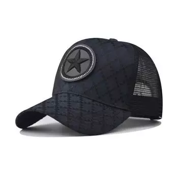 Pattern Cotton Star Baseball Hats With Curved Visor Windproof For Daily Cap