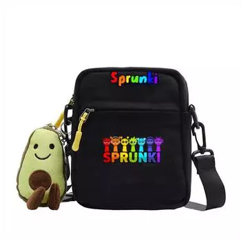 Pattern Printing Sprunki Canvas Single Shoulder Crossbody Bag Fashion Gifts Black 1