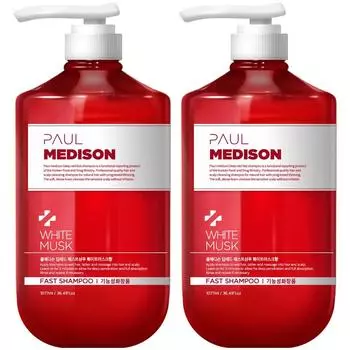 Paul Madison Deep Red, шампунь большой емкости с ароматом белого мускуса, 1,077 л, 2 шт.