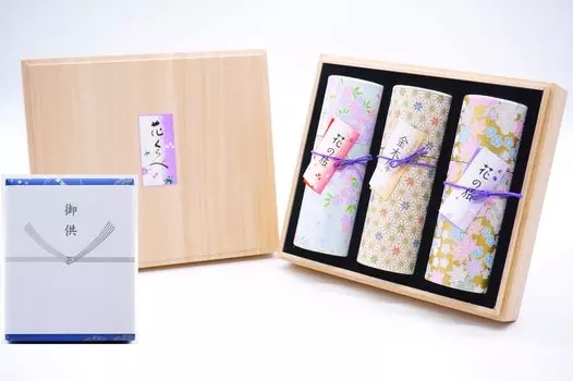 paulownia boxed Hana Comparison Три вида благовоний Слегка копченые ароматические палочки в упаковке и ноши с подношениями Поставляется с благовониями