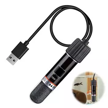 PAVIKE Аквариумный обогреватель с USB-термостатом Аквариумный обогреватель для тропических рыб Термокоррозия Простой в эксплуатации Мини-дизайн, нагревательный элемент, подходящий для аквариумов