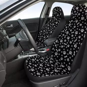 Paw Print Car Seat Cover Elastic All Inclusive Ethnic Style Bohemian Retro Universal Car Front Seat Covers Four Season Universal