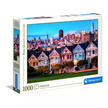 Пазл Clementoni San Francisco Painted Ladies C39605, разные цвета, 1000 деталей Пазл, Детские игры, Развивающие игрушки