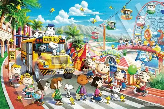 Пазл Epoch из 1000 деталей PEANUTS Snoopy Beachside Land x с клеем и шпателем с купоном для подсчета очков EPOCH (50 75см) 12-518с