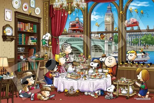 Пазл Epoch из 1000 деталей PEANUTS Снупи в Лондоне x с клеем и шпателем с купоном для подсчета очков EPOCH (50 75см) 12-614с
