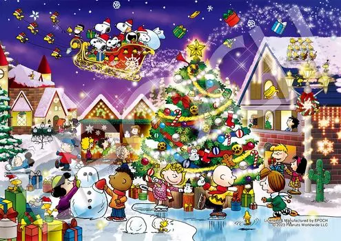 Пазл Epoch из 108 деталей PEANUTS Snoopy Happy Christmas x с клеем и шпателем с купоном для подсчета очков EPOCH (18.2 25.7см) 03-092