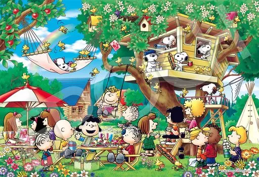 Пазл EPOCH из 300 деталей PEANUTS Tree House с клеем и шпателем с купоном EPOCH (26x38см) 28-034с