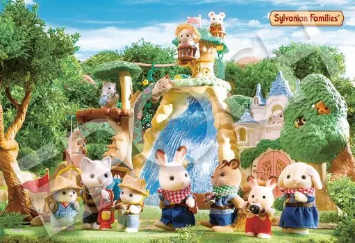 Пазл EPOCH из 300 деталей Sylvanian Families Большой водопад в тайном лесу x с клеем и шпателем с очками EPOCH (26 38см) 28-111с