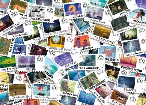 Пазл из 1000 элементов Ceaco Disney 100-я годовщина Disney Stamp - - -