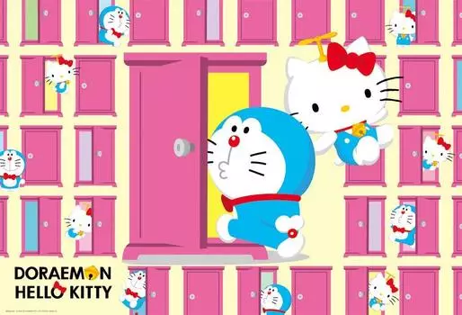 Пазл из 1000 деталей Doraemon x Hello Kitty Anywhere Door (49x72см)
