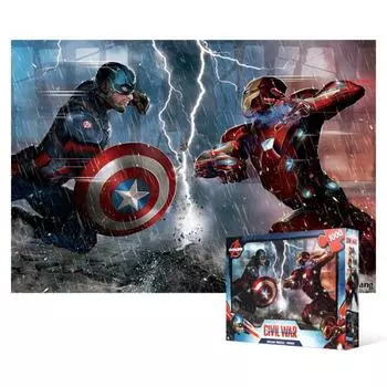 Пазл из 1000 деталей - Marvel Civil War CapA vs Iron Man, популярная корейская головоломка