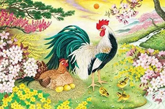 Пазл из 1000 деталей Удачи Золотой Петух (50x75cm)