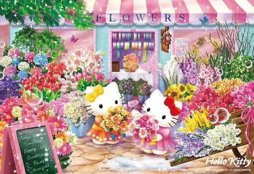Пазл из 150 элементов Цветочный магазин Hello Kitty (26 х 38 см) Большой кусок