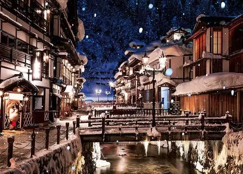 Пазл из 500 деталей Ginzan Onsen Snow-covered (Ямагата) (38х53см)