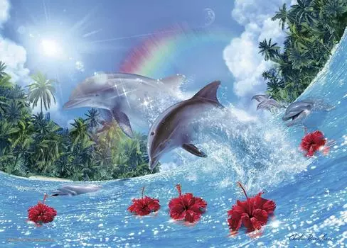 Пазл из 500 деталей Lassen Shining Dolphins (38х53см)